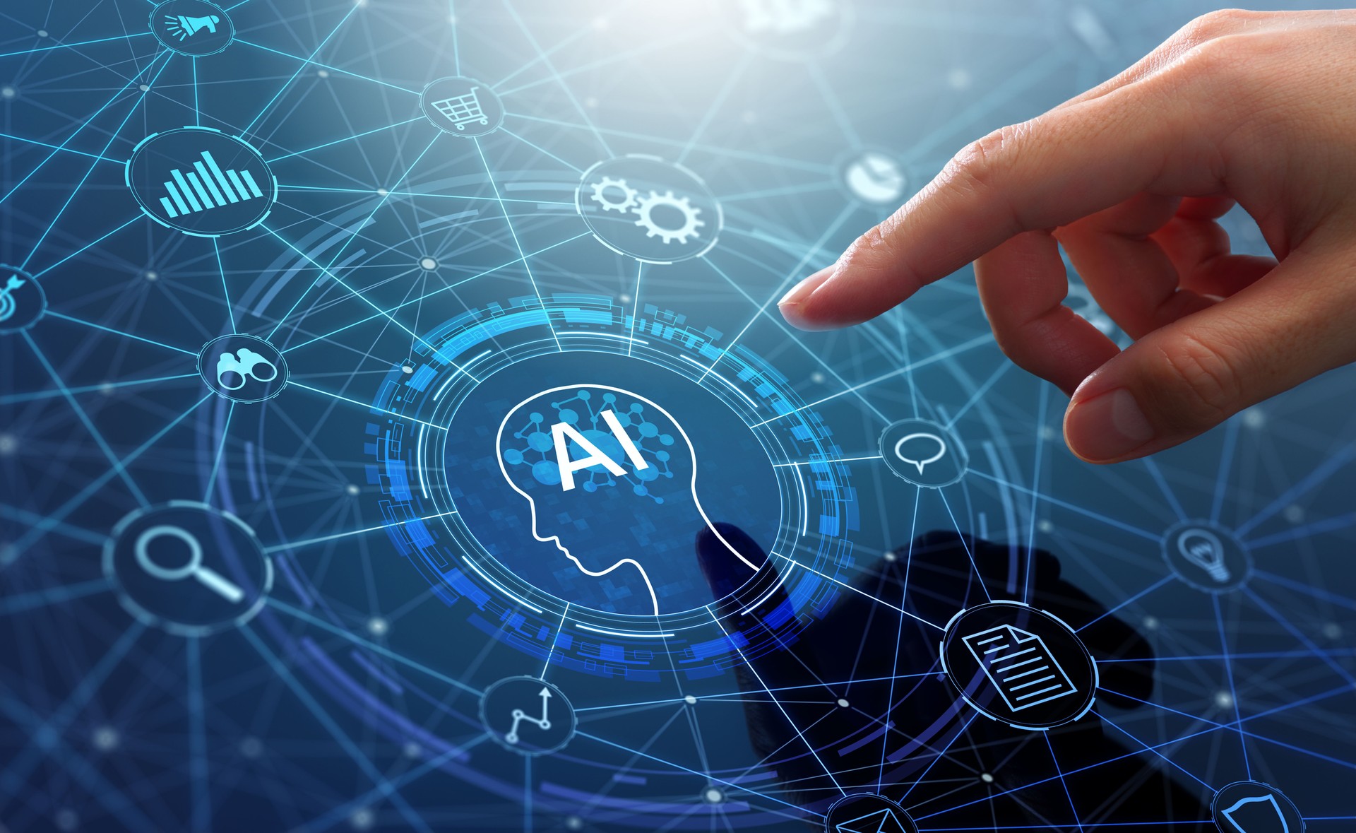 AI agent and generative artificial intelligence. Robotic processes automation and data analysis.